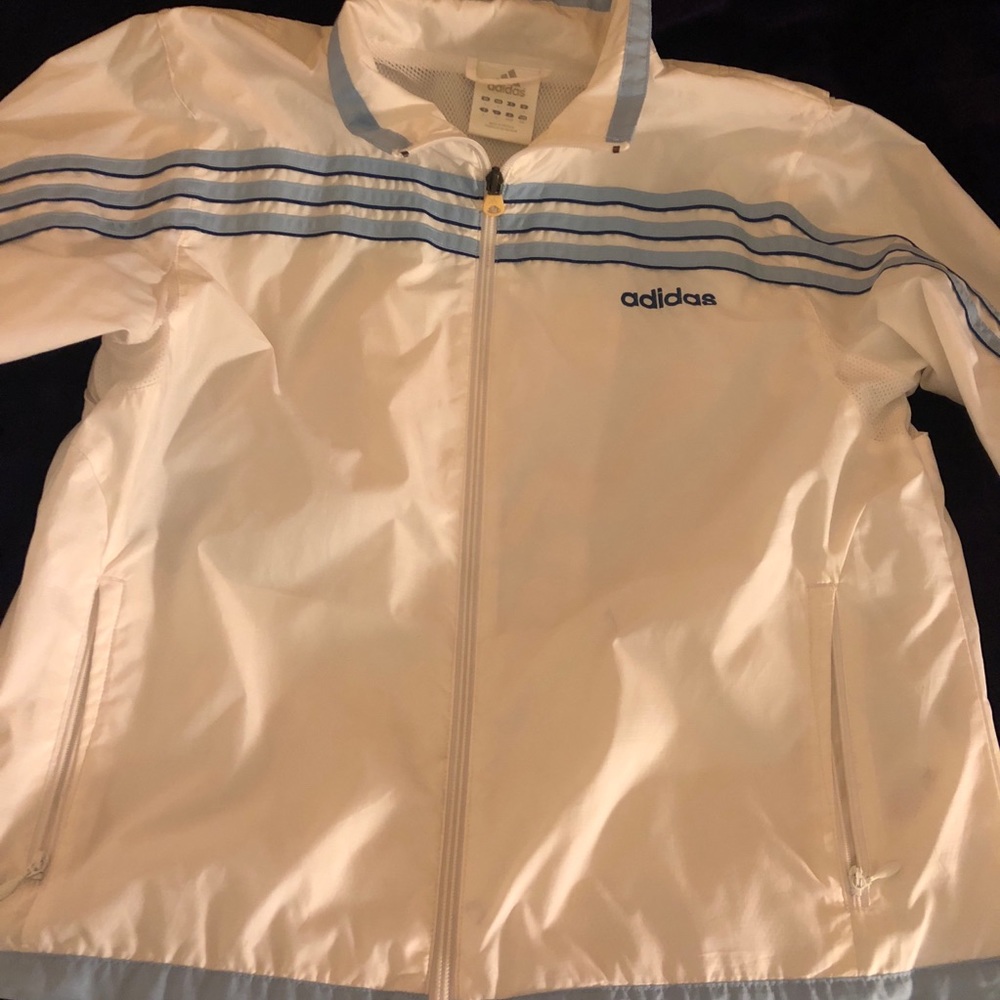 Vintage Blue and White Adidas Jacket